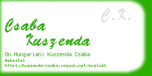 csaba kuszenda business card